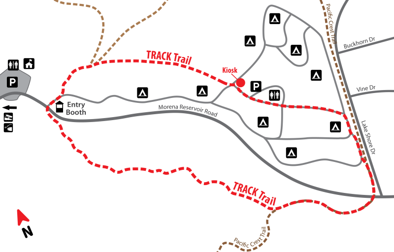 Lake Morena TRACK Trail Map