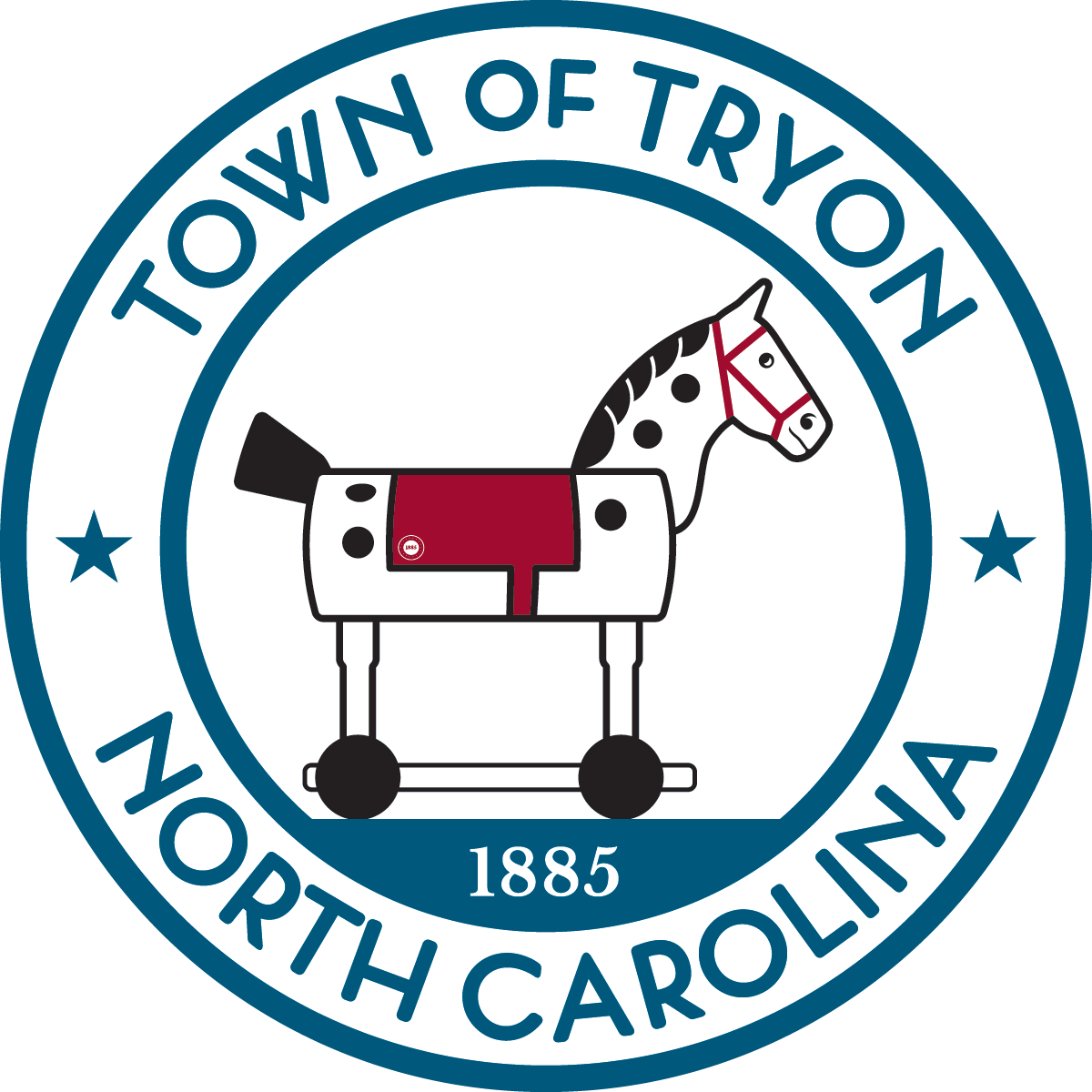 Seal of the Town of Tryon, featuring a horse.