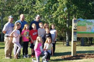Community celebrating the new TRACK Trail