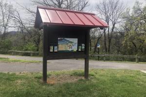 Trailhead kiosk at the Lick Run Greenway