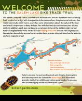 Welcome sign for the Salem Lake bike TRACK Trail