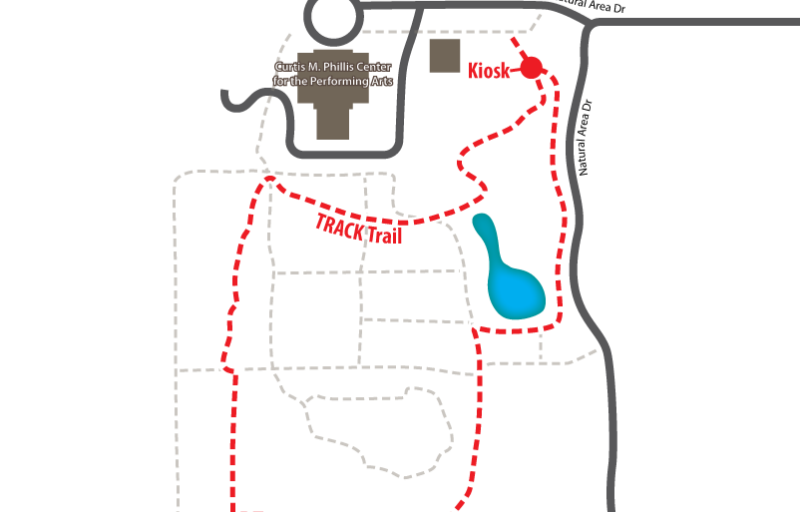 A trail map for the Natural Area Teaching Lab TRACK Trail