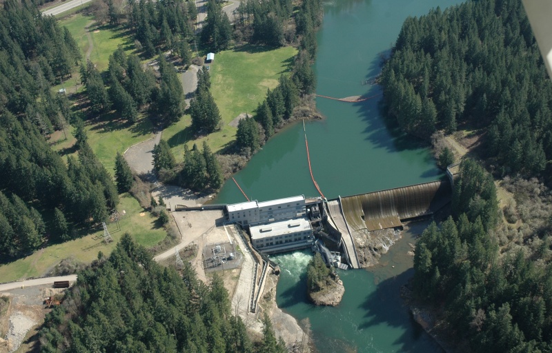 An aerial view of River Mill at Timber Park