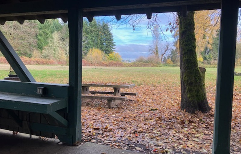 Picnic shelter at Spong's Landing