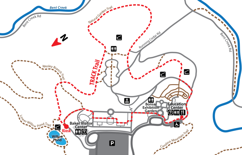 The North Carolina Arboretum TRACK Trail map