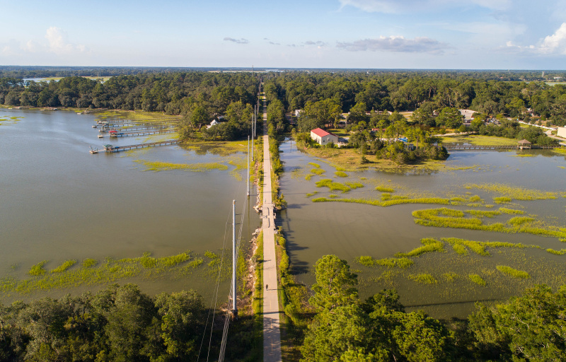 Ariel view of the Spanish Moss Trail