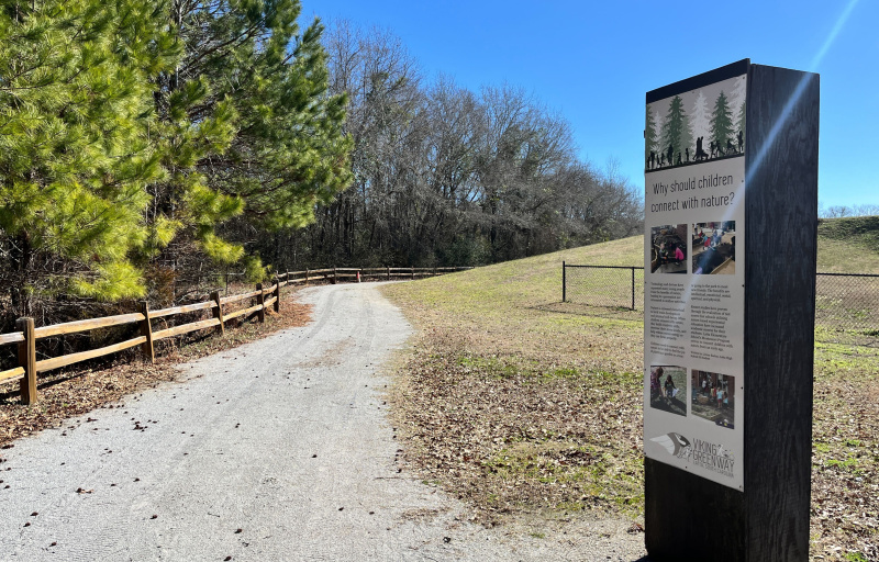 Informational sign on greenway