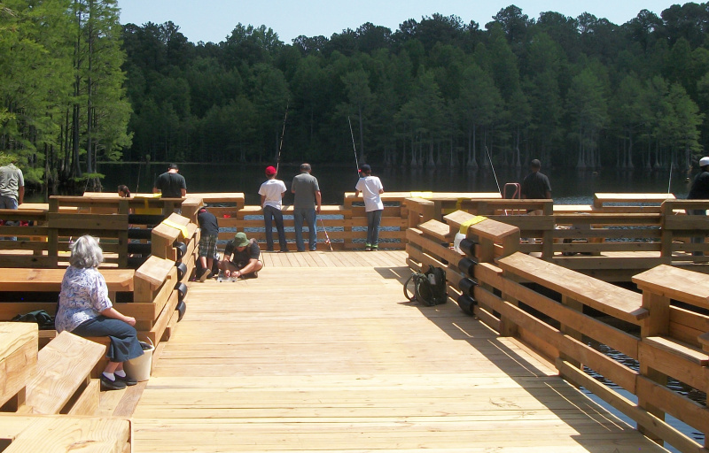 A view of the fishing dock at the park