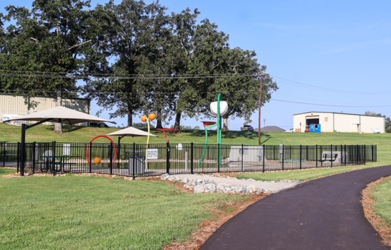 Paved path and playground