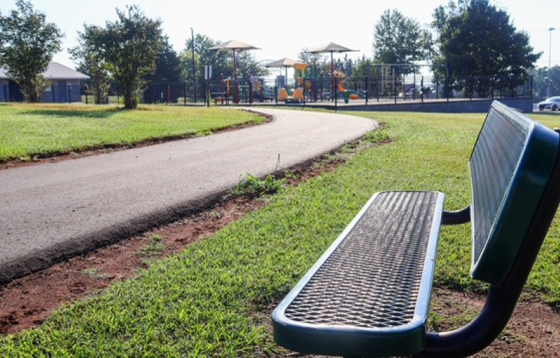Bench along trail