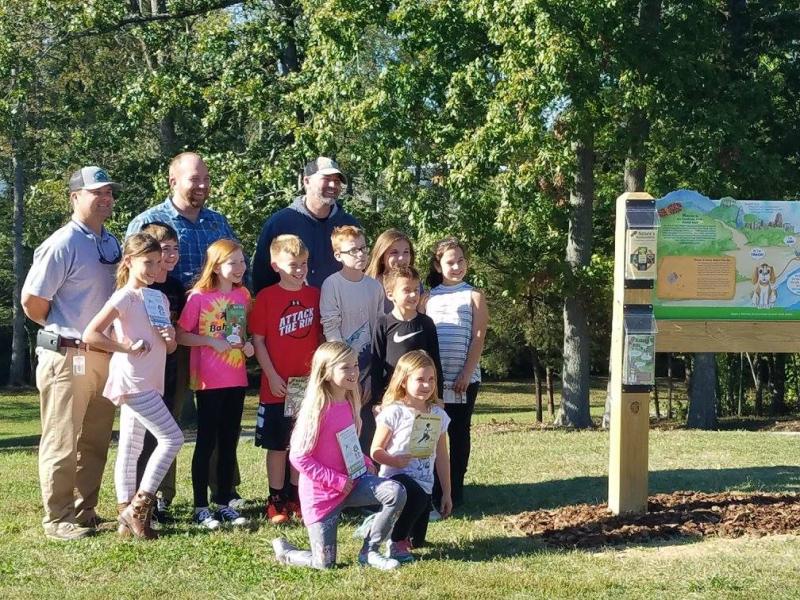 Community celebrating the new TRACK Trail