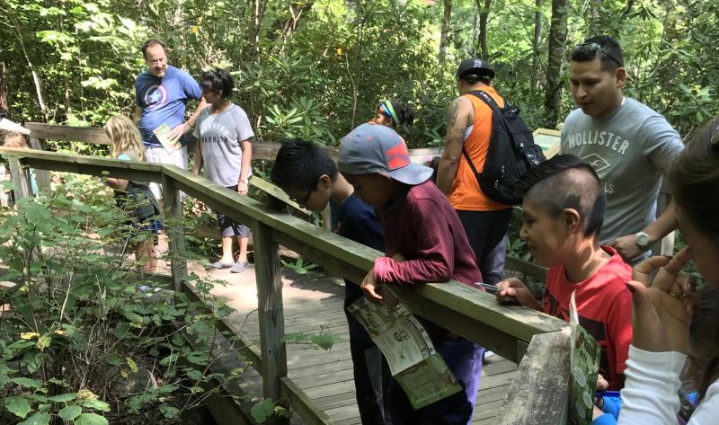 Latinos Aventureros on a group hike Latinos Aventureros on a group hike