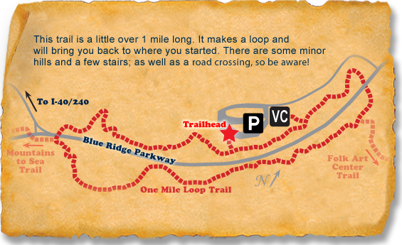 Map of Blue Ridge Parkway Visitor Center TRACK Trail