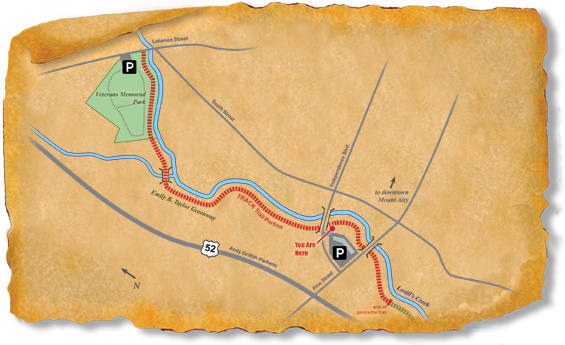 Map of TRACK Trail at Mount Airy's Emily B. Taylor Greenway