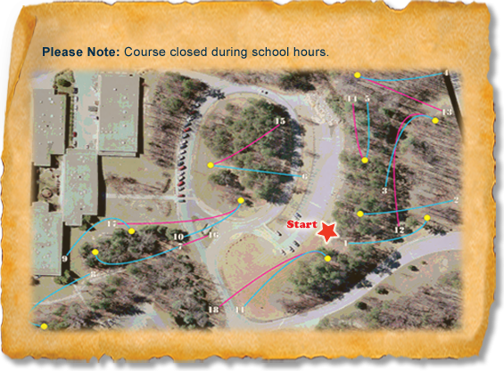 Enka High School Nature Trail Disc Golf Course map
