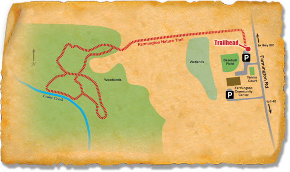 Map of TRACK Trail at Farmington Nature Park