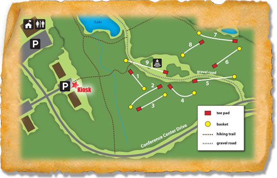 Map of the Haw River State Park Nature Trail Disc Golf Course