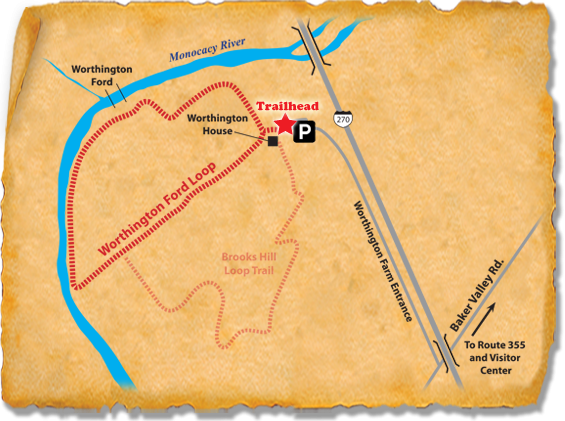 Map of TRACK Trail through Monocacy National Battlefield