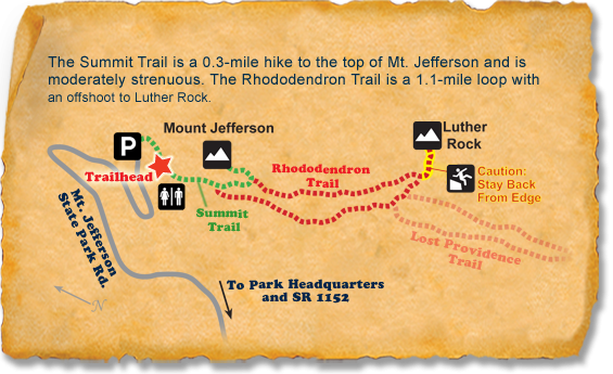 Map of TRACK Trail at Mount Jefferson State Park