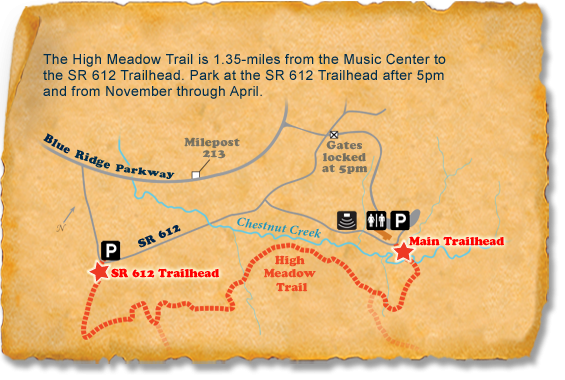 Map of TRACK Trail at Blue Ridge Music Center