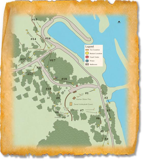 Oahe Downstream Recreation Area Nature Trail Disc Golf Course map
