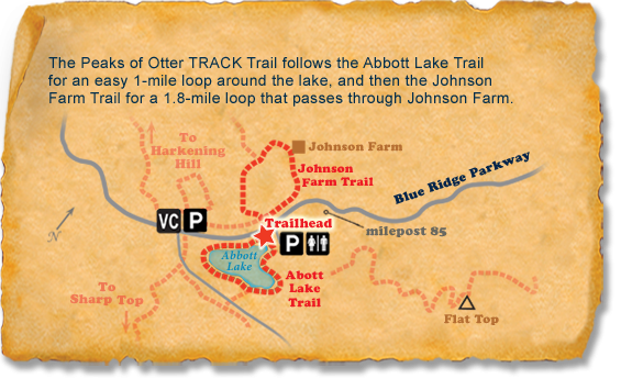 Map of TRACK Trail at Peaks of Otter