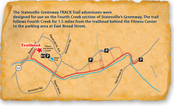 Map of TRACK Trail at Statesville Greenway