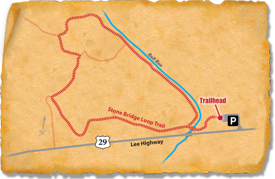 Map of TRACK Trail through Manassas National Battlefield