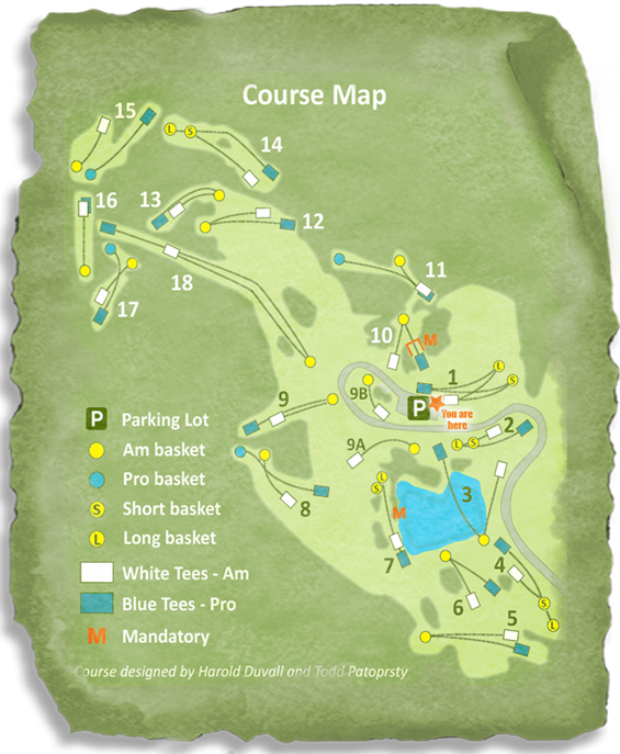 Course Map for Ashe County Disc Golf