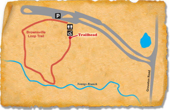 Map of TRACK Trail through Brownsville Loop