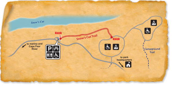 Map of TRACK Trail at Carolina Beach State Park