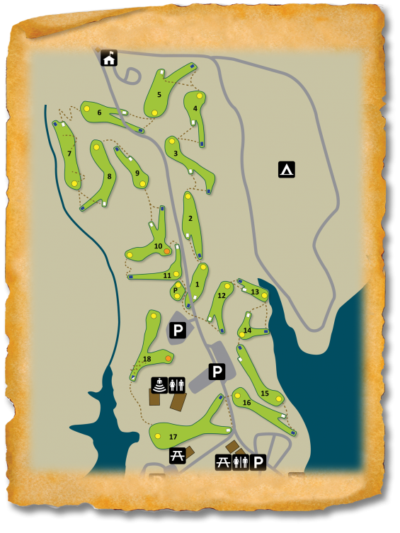 Map of the disc golf course at Fort Hamby