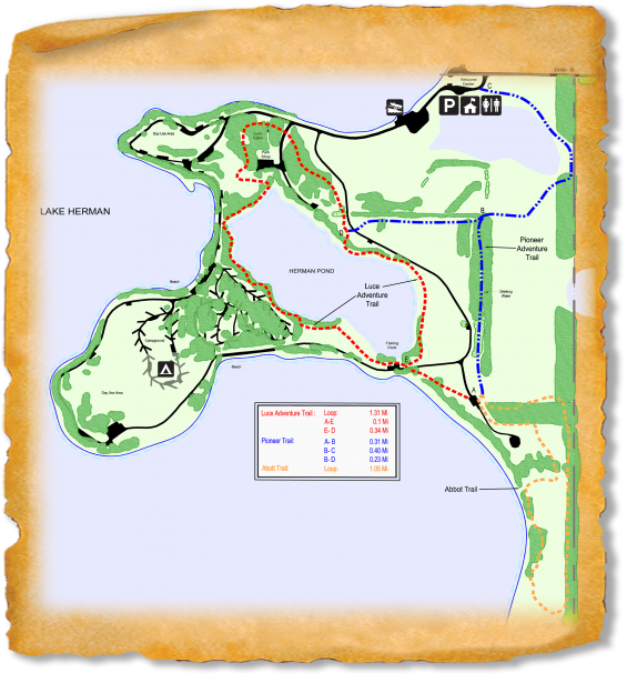 Map of TRACK Trail at Lake Herman State Park