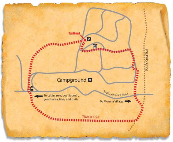 Map of TRACK Trail through Lake Morena
