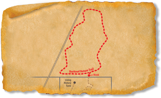 Map of TRACK Trail path through Lincoln Boyhood