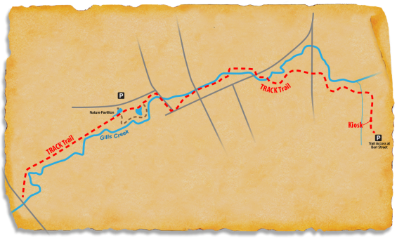 Map of the TRACK Trail at Lindsay Pettus Greenway