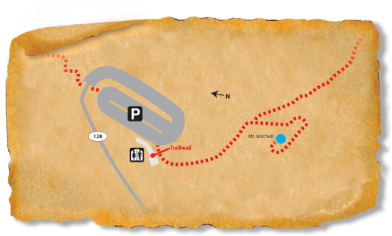 Map of TRACK Trail through Mount Mitchell State Park