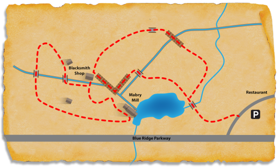 Map of Mabry Mill TRACK Trail