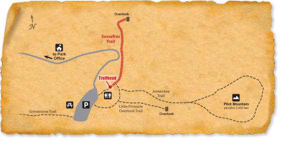 Map of TRACK Trail at Pilot Mountain State Park