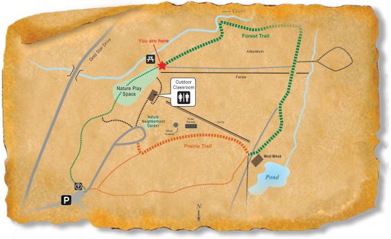 Map of TRACK Trail through Prairie Ridge Ecostation