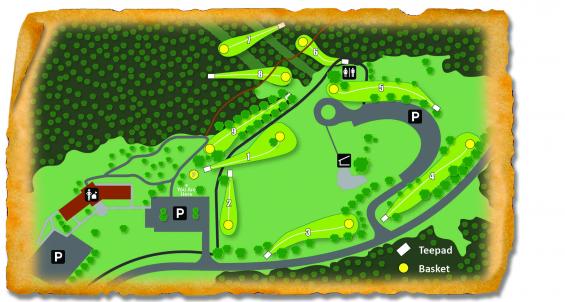 Map of the Seven Points - Pine Nine Nature Trail Disc Golf Course
