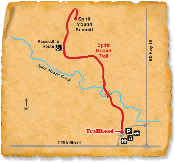 Map of TRACK Trail at Spirit Mound Historic Prairie