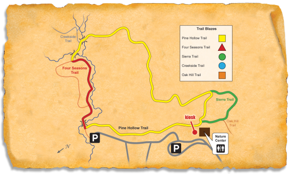 Map of TRACK Trail through McDowell Nature Preserve