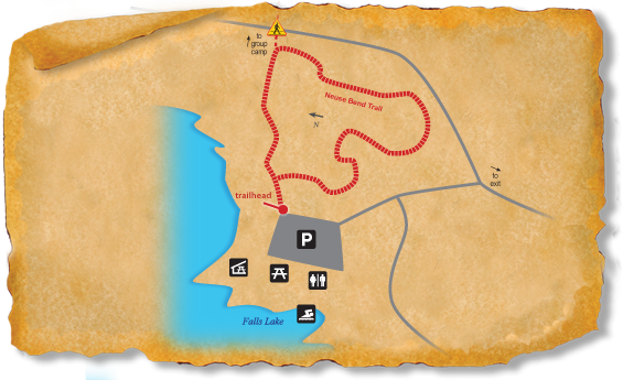 Map of TRACK Trail at Rolling View Recreation Area - Falls Lake
