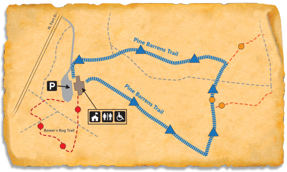 Map of TRACK Trail through Weymouth Woods