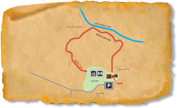 Map of TRACK Trail at Medoc Mountain State Park