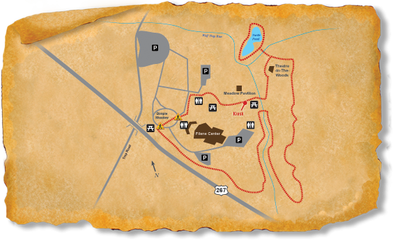 Map of TRACK Trail through Wolf Trap National Park for the Performing Arts