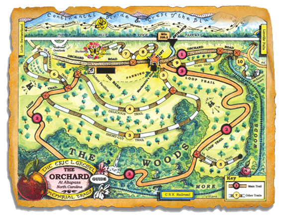 Map of TRACK Trail at The Orchard at Altapass
