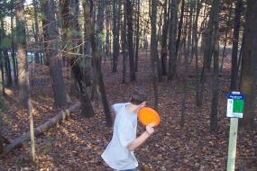 boy throwing a disc