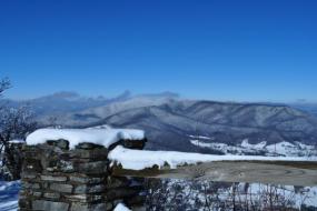 View of snow covered mountains